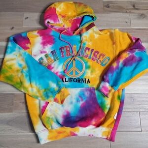 Gogo Tie Dyed San Francisco Women's Hoodie SZ Small